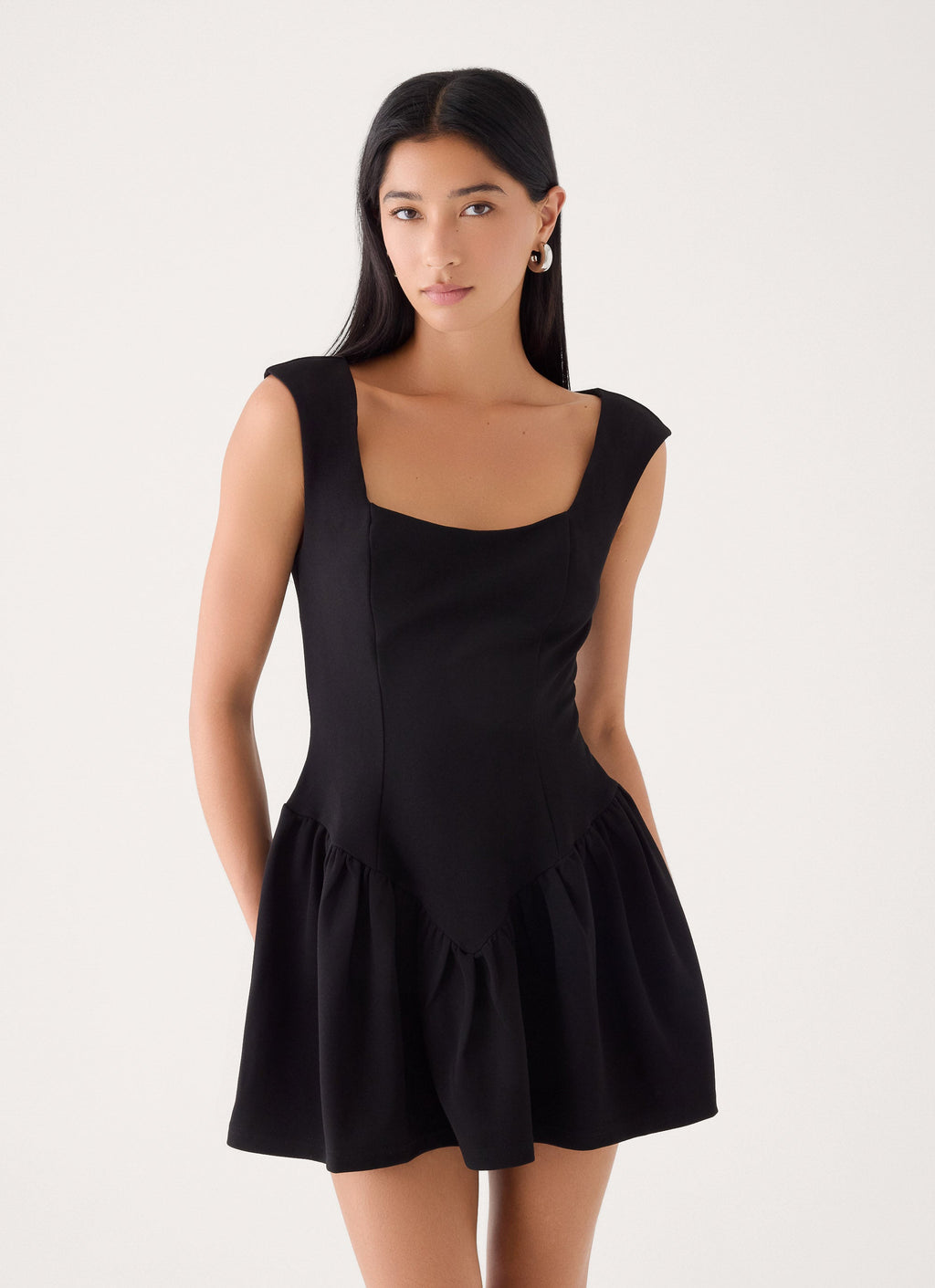Dark Bloom Mini Dress - Black