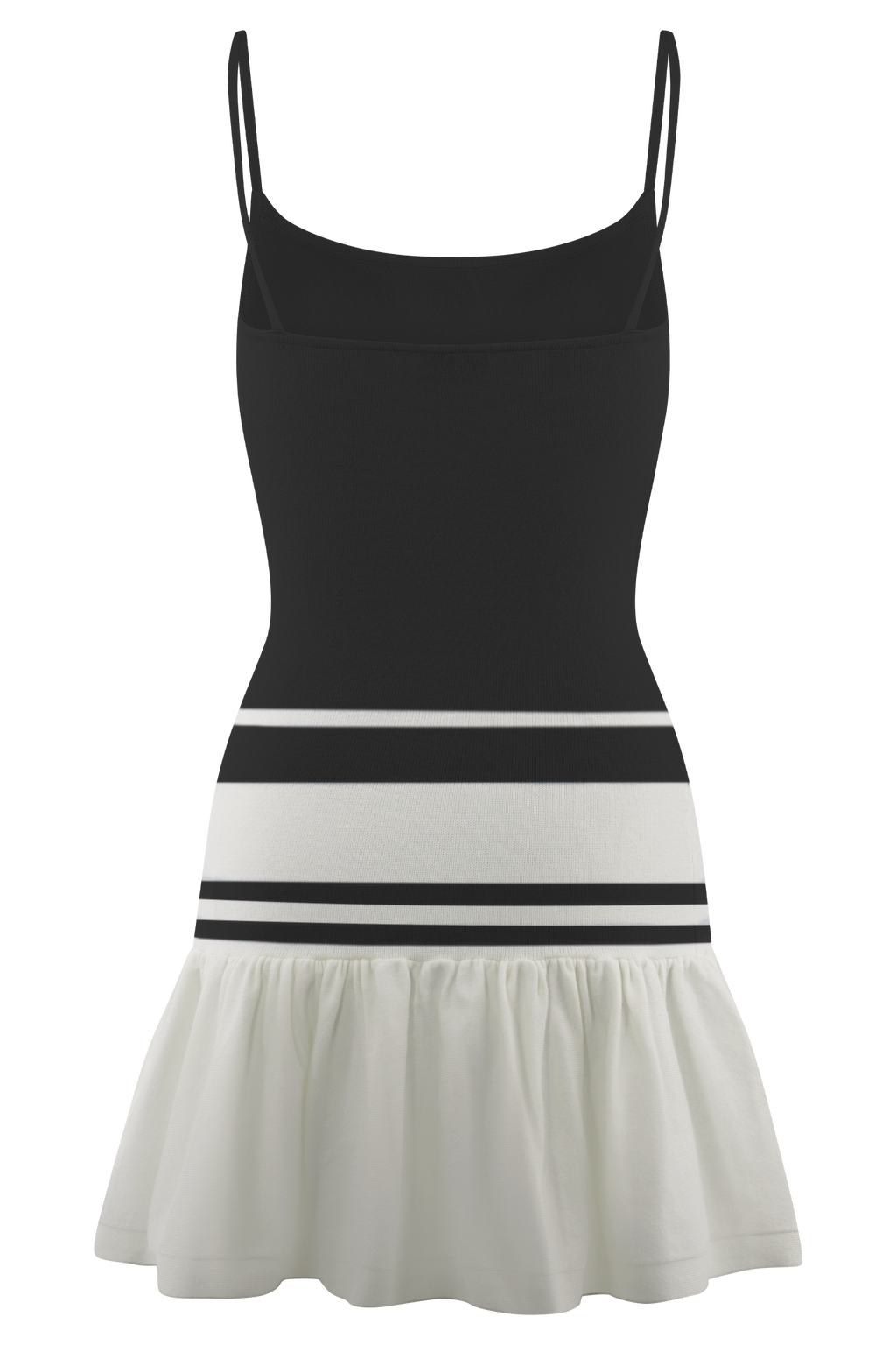 Ellison Contrast Knit Mini Dress - Black/White