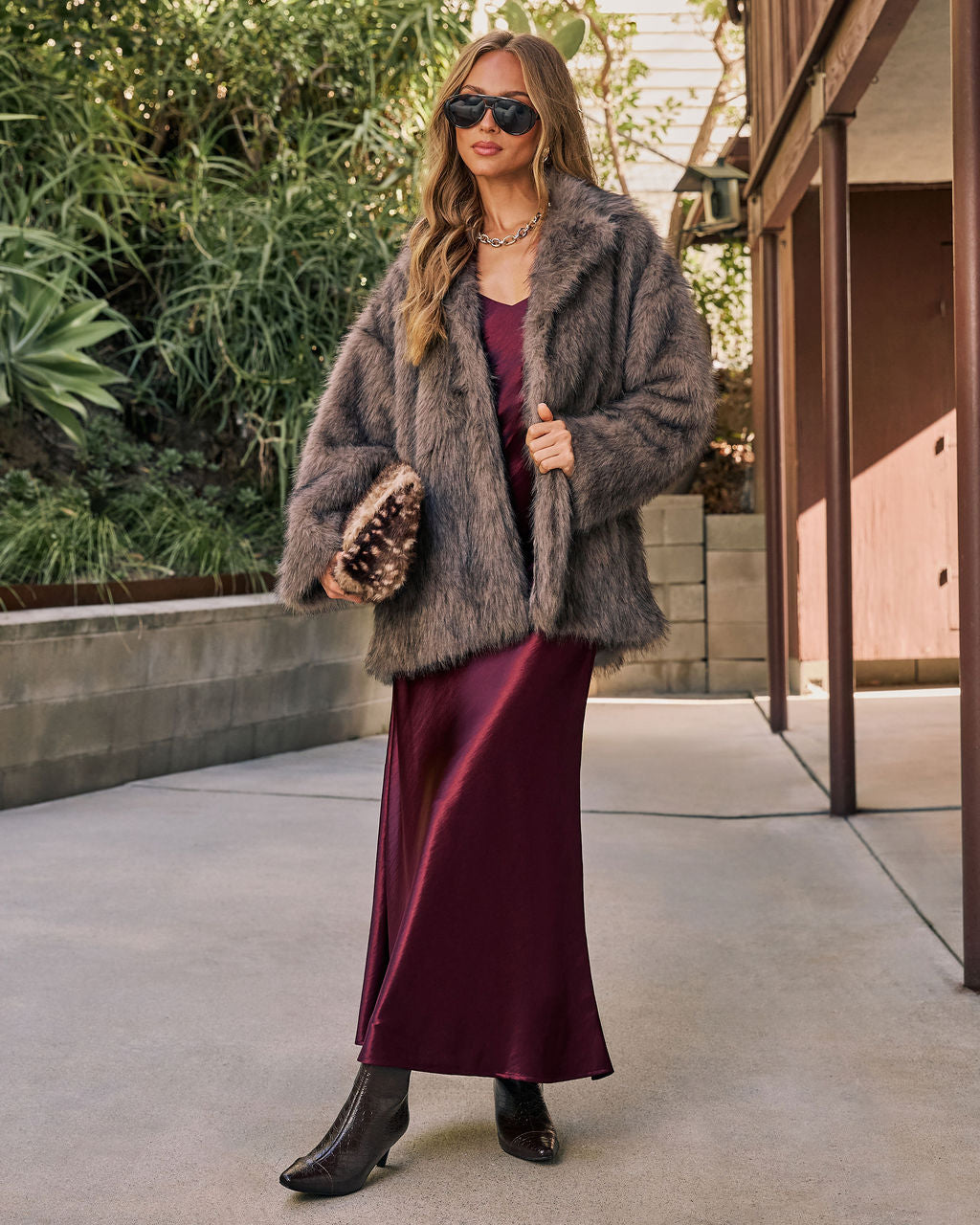 Fuzzy Feeling Faux Fur Coat