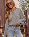 Easy Sunday Knit Henley Top