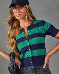 Campus Club Striped Cable Knit Top