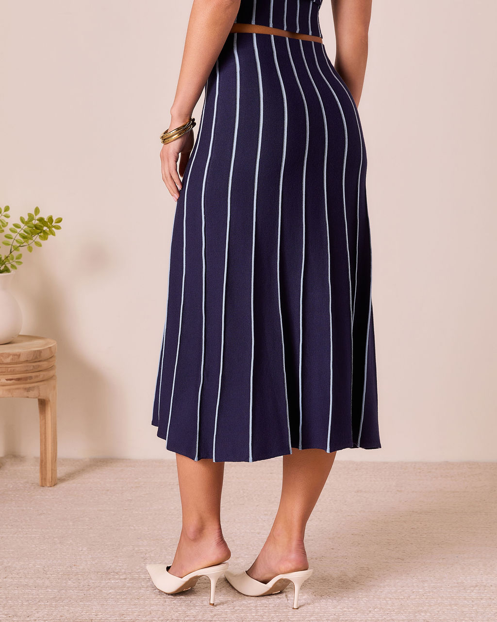 Ashlin Contrast Striped Maxi Skirt
