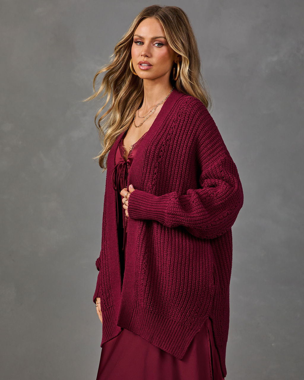 Soft Moments High Low Open Knit Cardigan