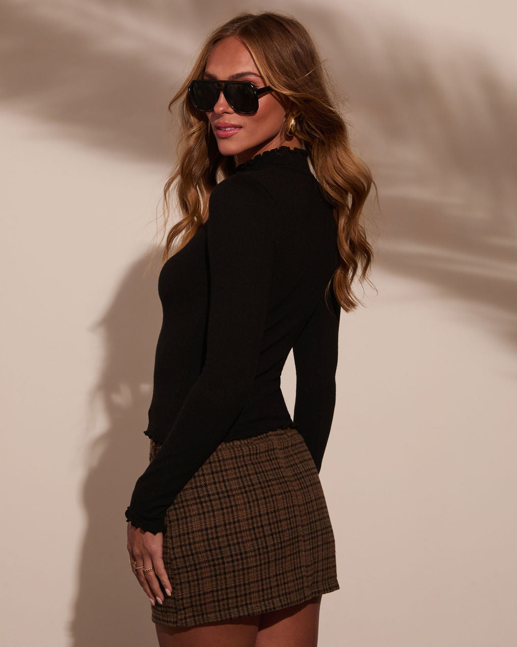 Warm Wishes Ruffle Mockneck Sweater Top
