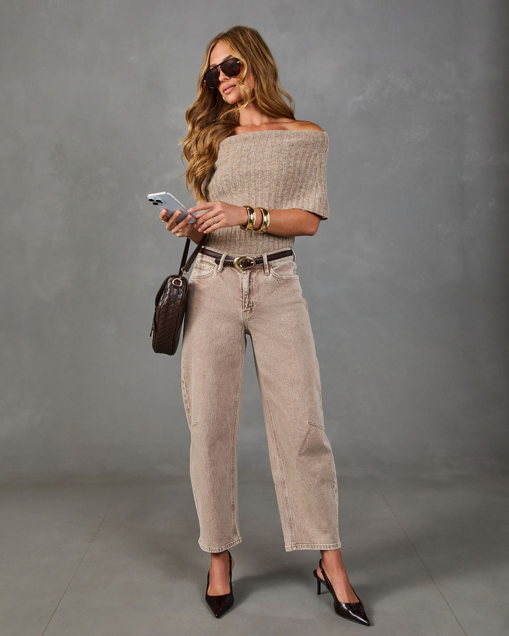 Snug Embrace Knit Off the Shoulder Sweater