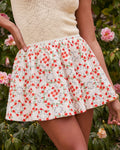 Sunlit Blooms Pleated Floral Mini Skirt