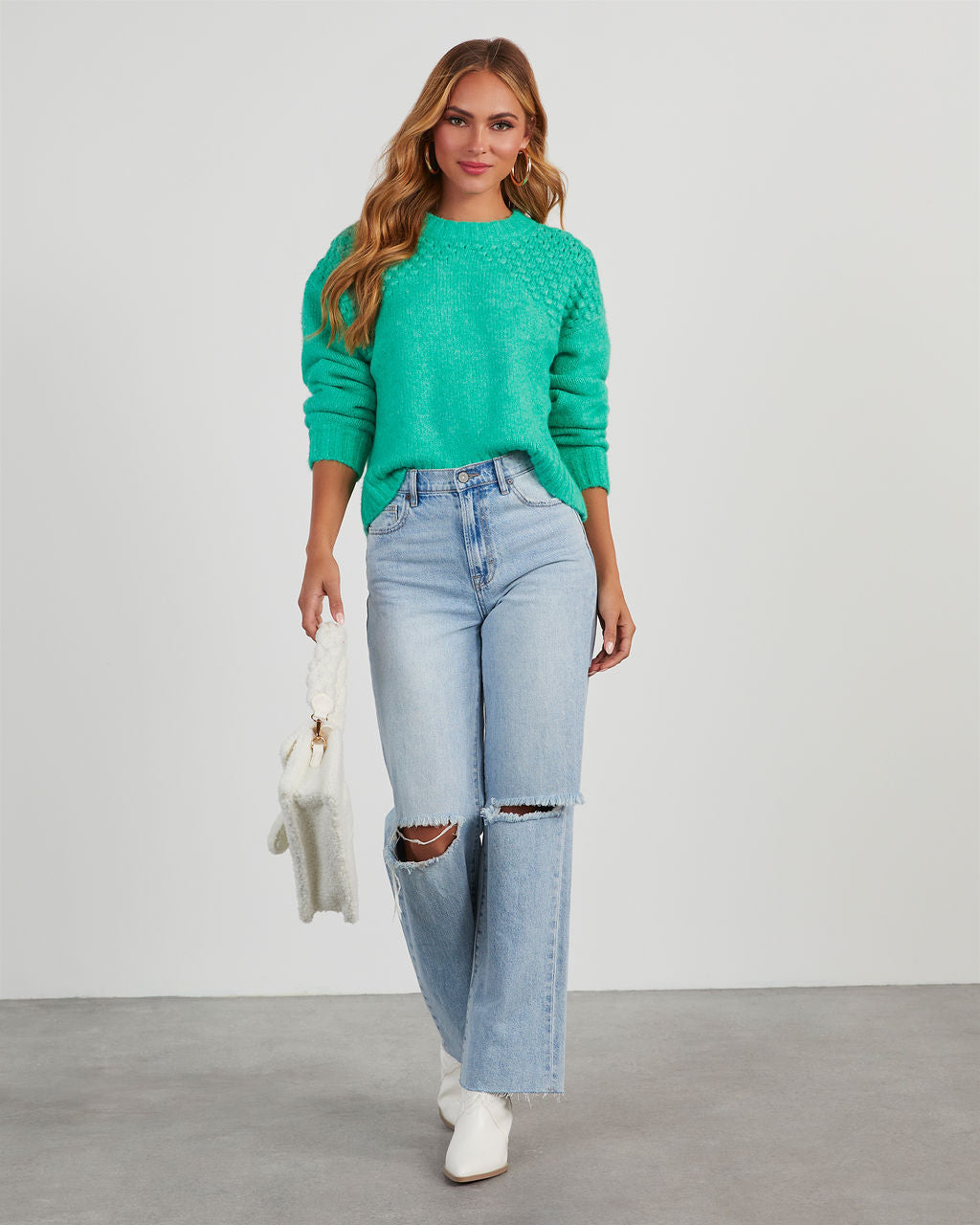 Billie Pom Crewneck Sweater
