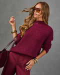 Wendy Ribbed Knit Mock Neck Sweater
