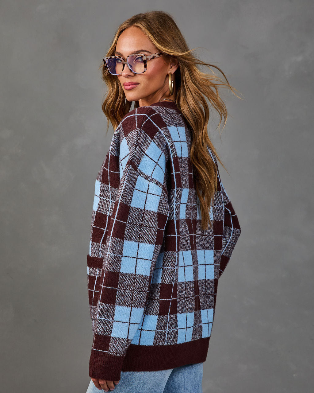 Fall Foliage Plaid Button Down Cardigan