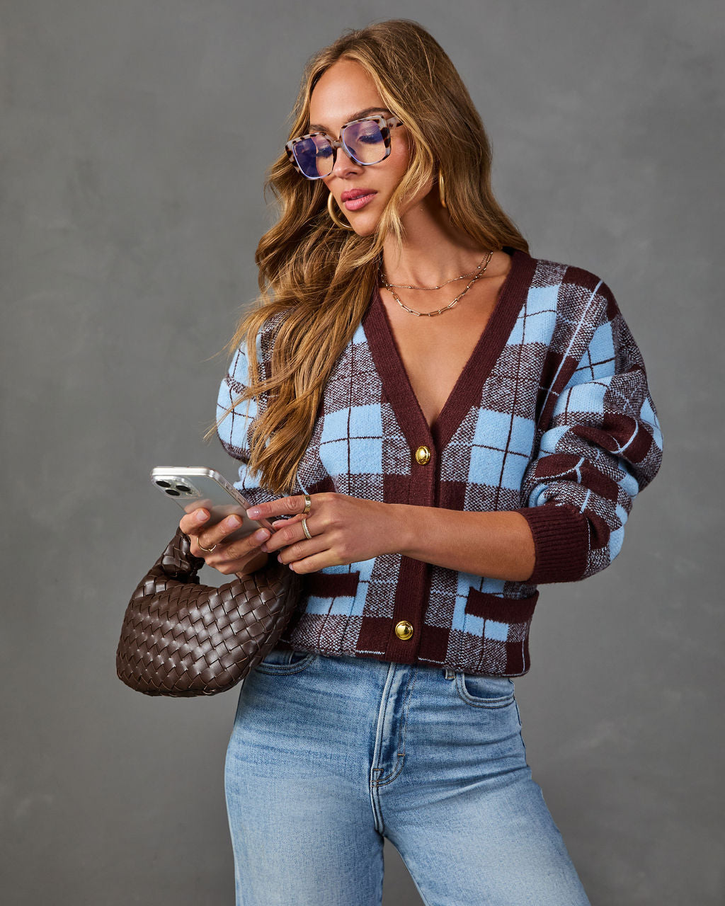 Fall Foliage Plaid Button Down Cardigan