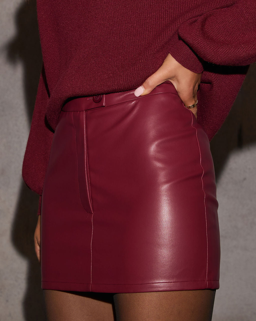 Step Out Leather Mini Skirt
