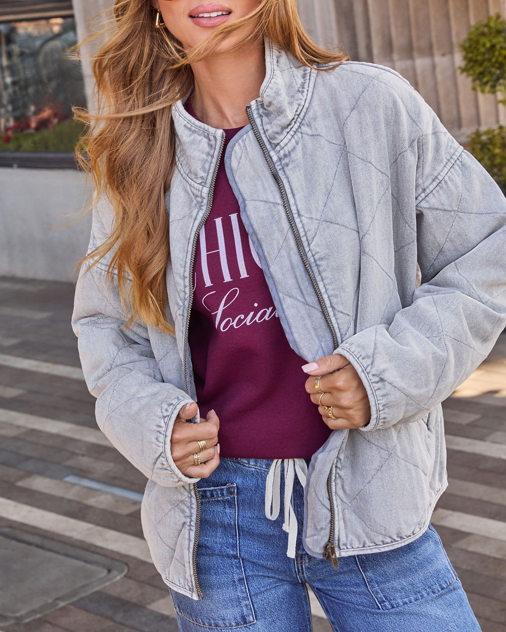 Xander Quilted Denim Jacket
