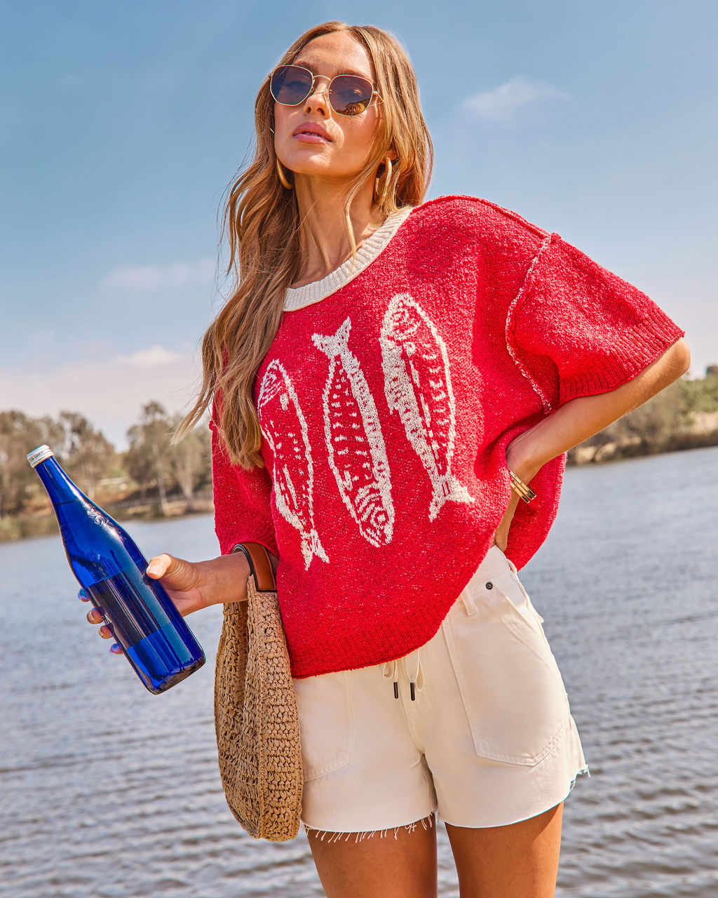 Good Catch Novelty Sardine Print Sweater