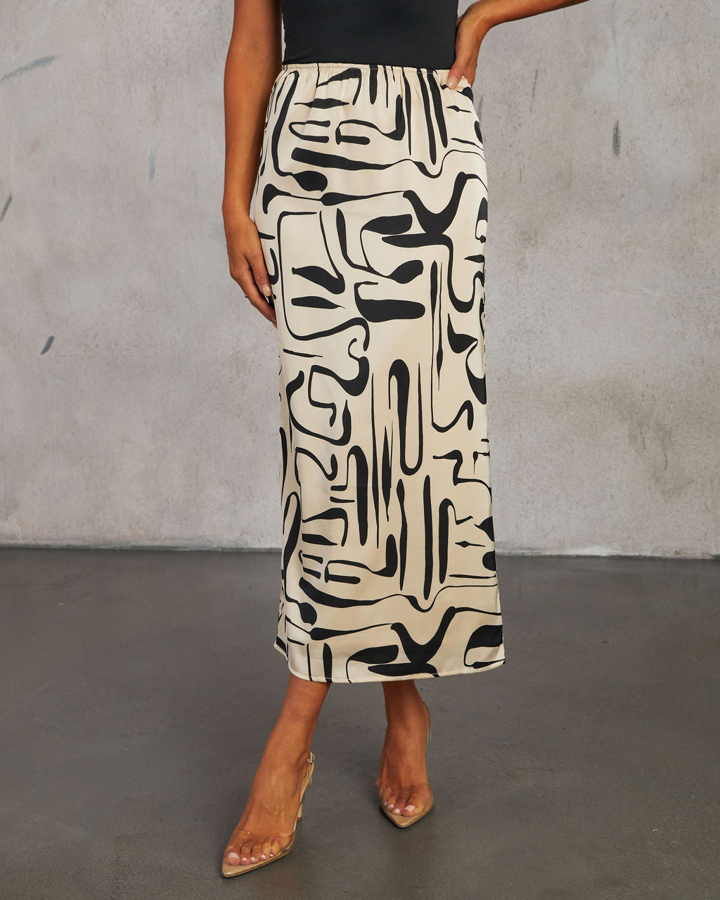 Romantic Match Printed Midi Skirt