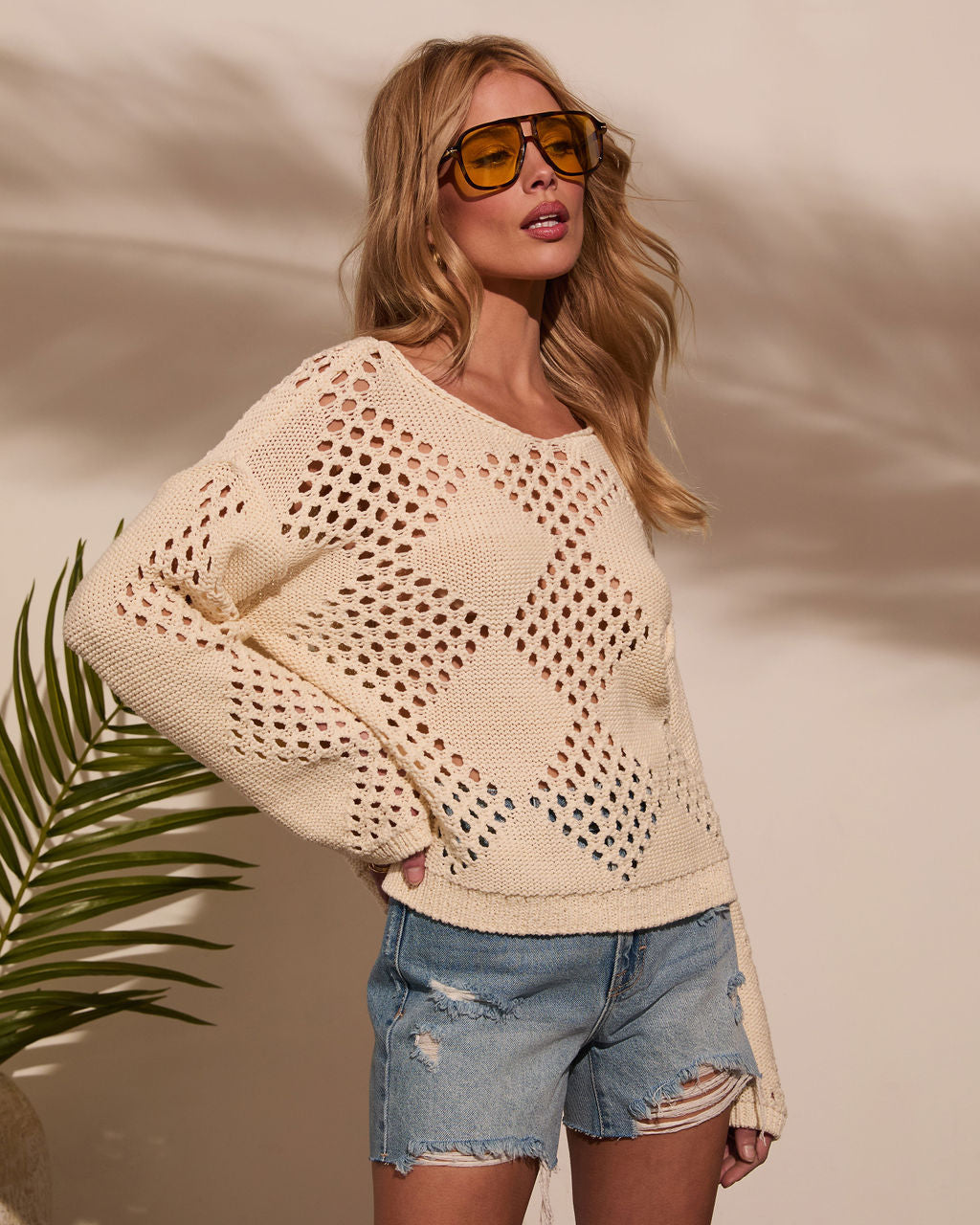 Abby Knit Crochet Sweater
