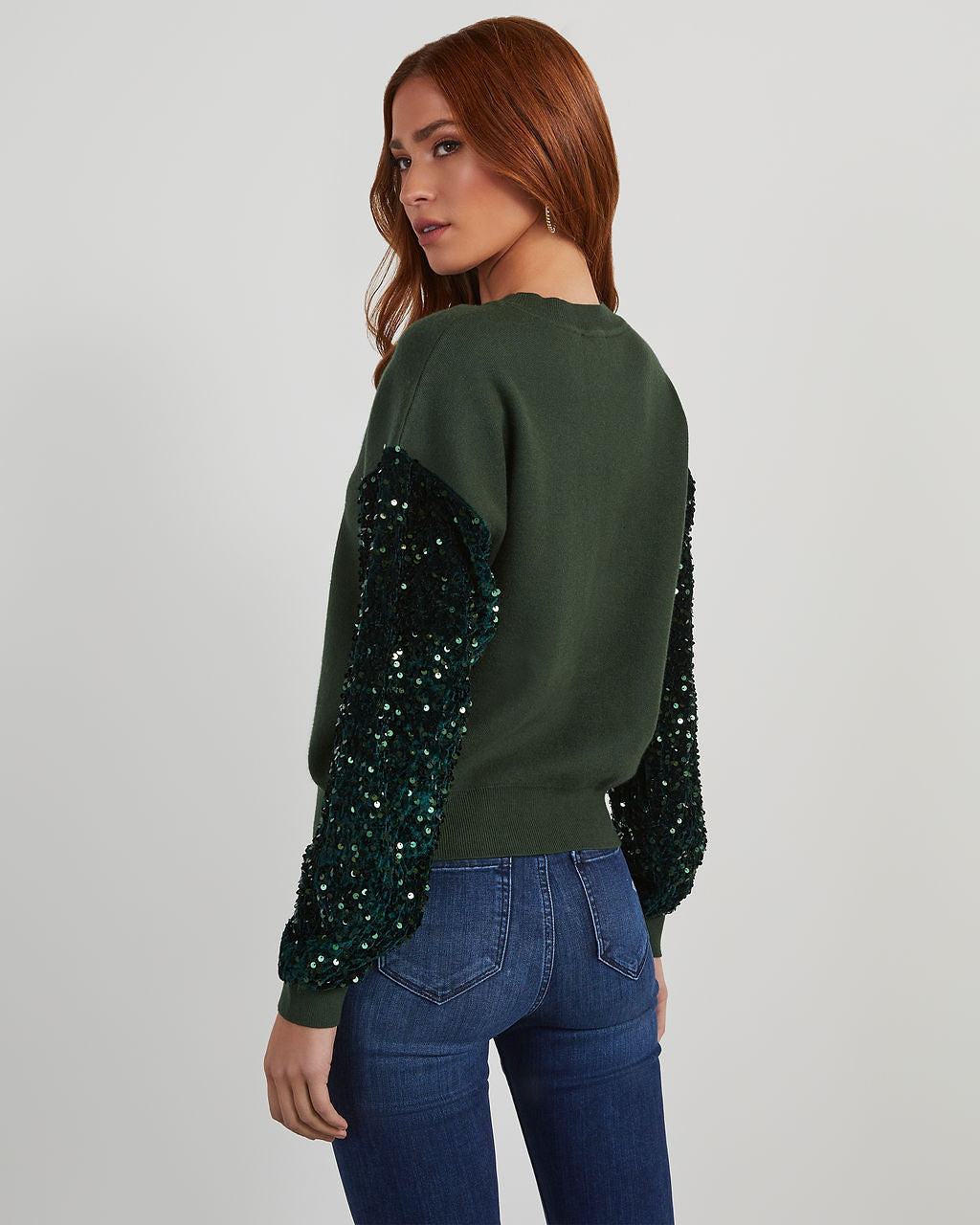 Yumi Contrast Sequin Knit Sweater