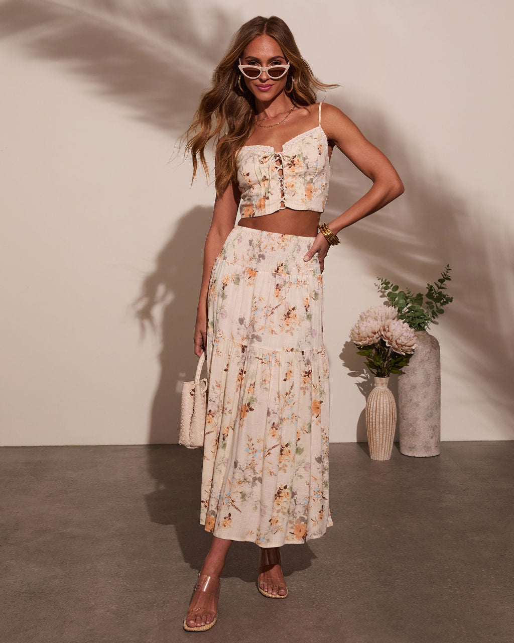 Sightseer Tiered Floral Maxi Skirt