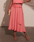 Sharena Waist Tie Midi Skirt