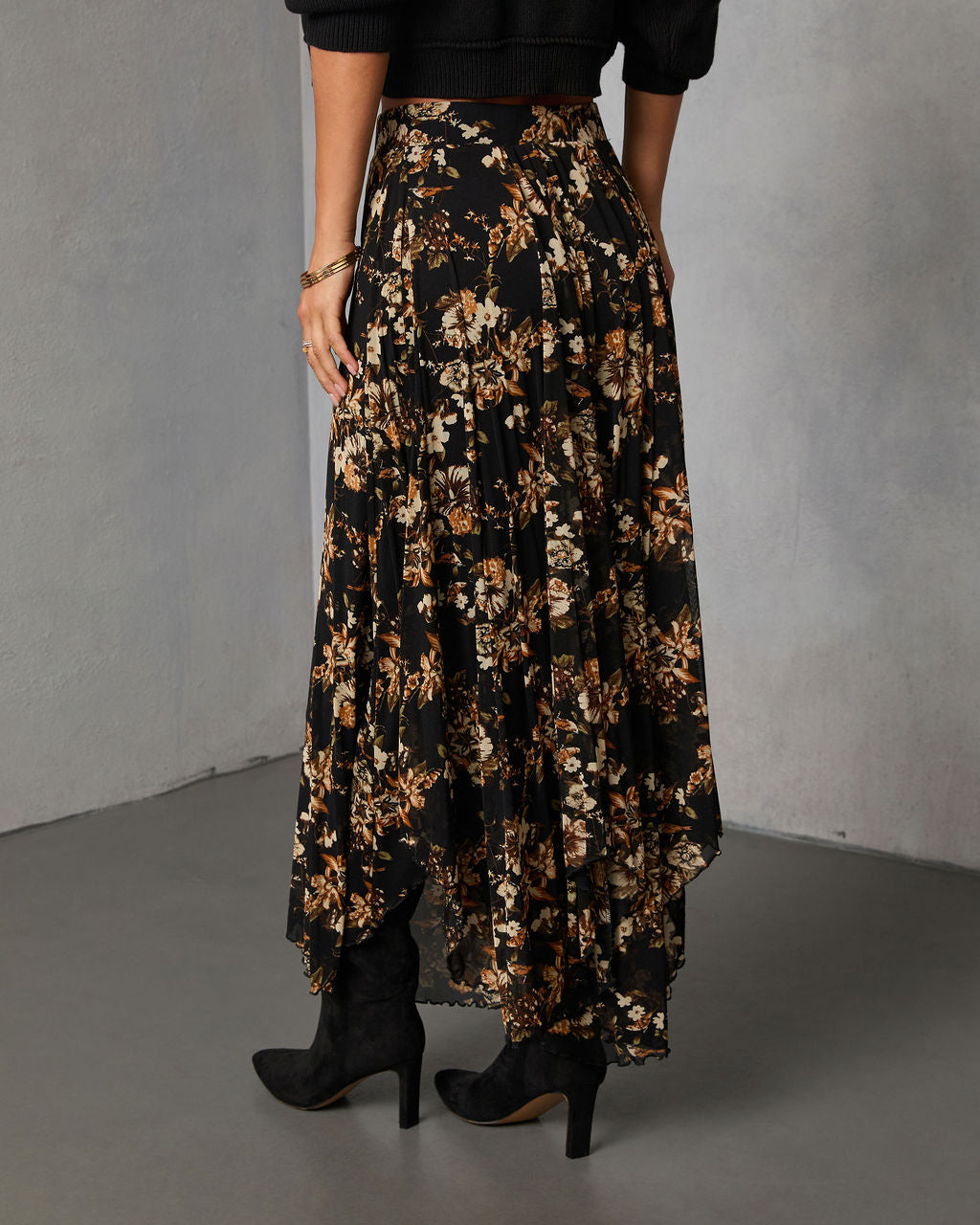 Autumn Fern Printed Midi Skirt