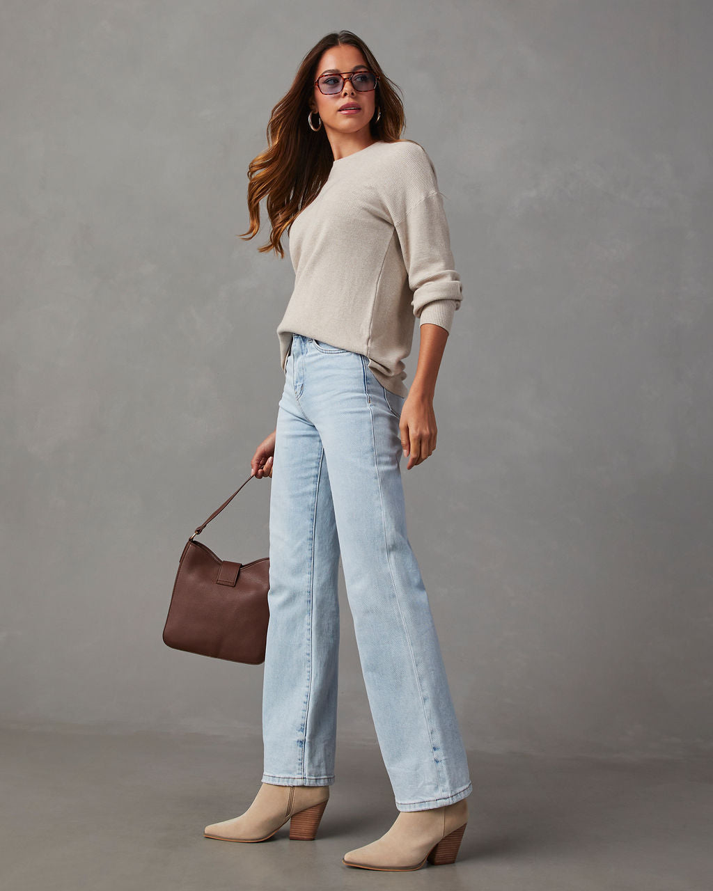 Coralee Waffle Knit Long Sleeve Top