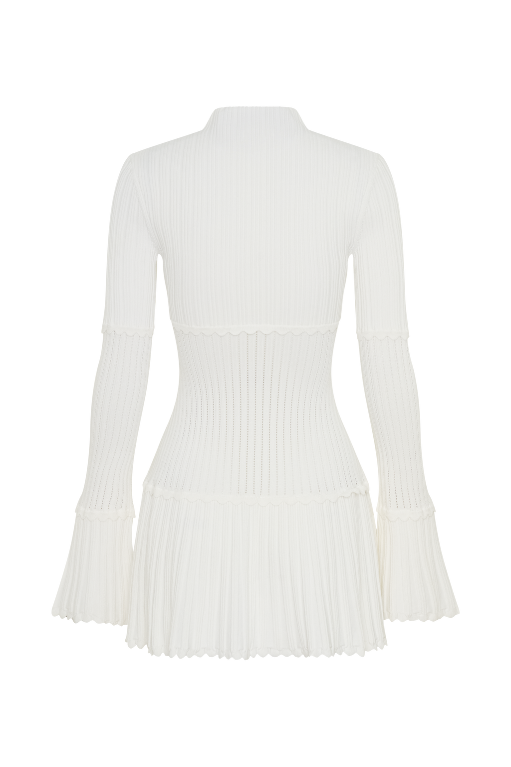Adena Pointelle Knit Mini Dress - Ivory