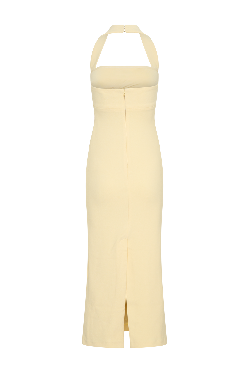 Amelita Suiting Halter Midi Dress - Pale Lemon