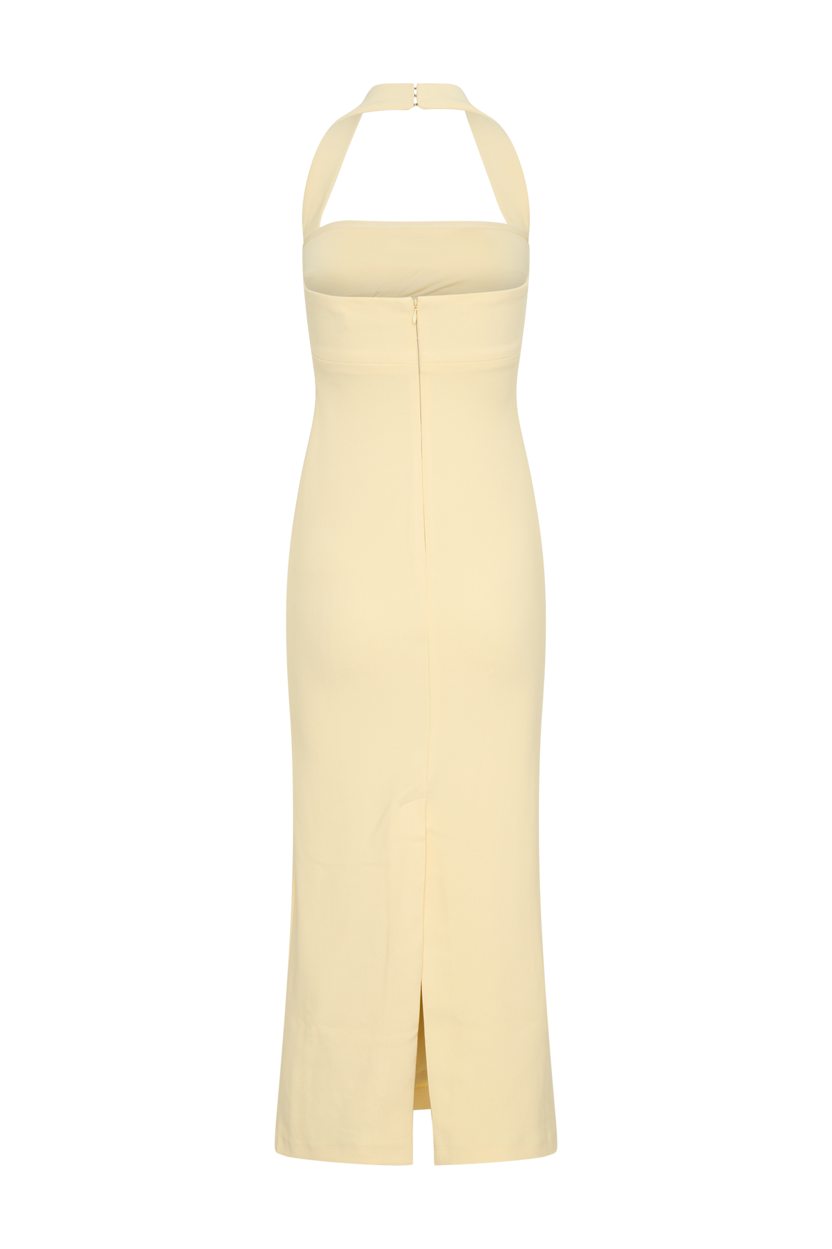 Amelita Suiting Halter Midi Dress - Pale Lemon