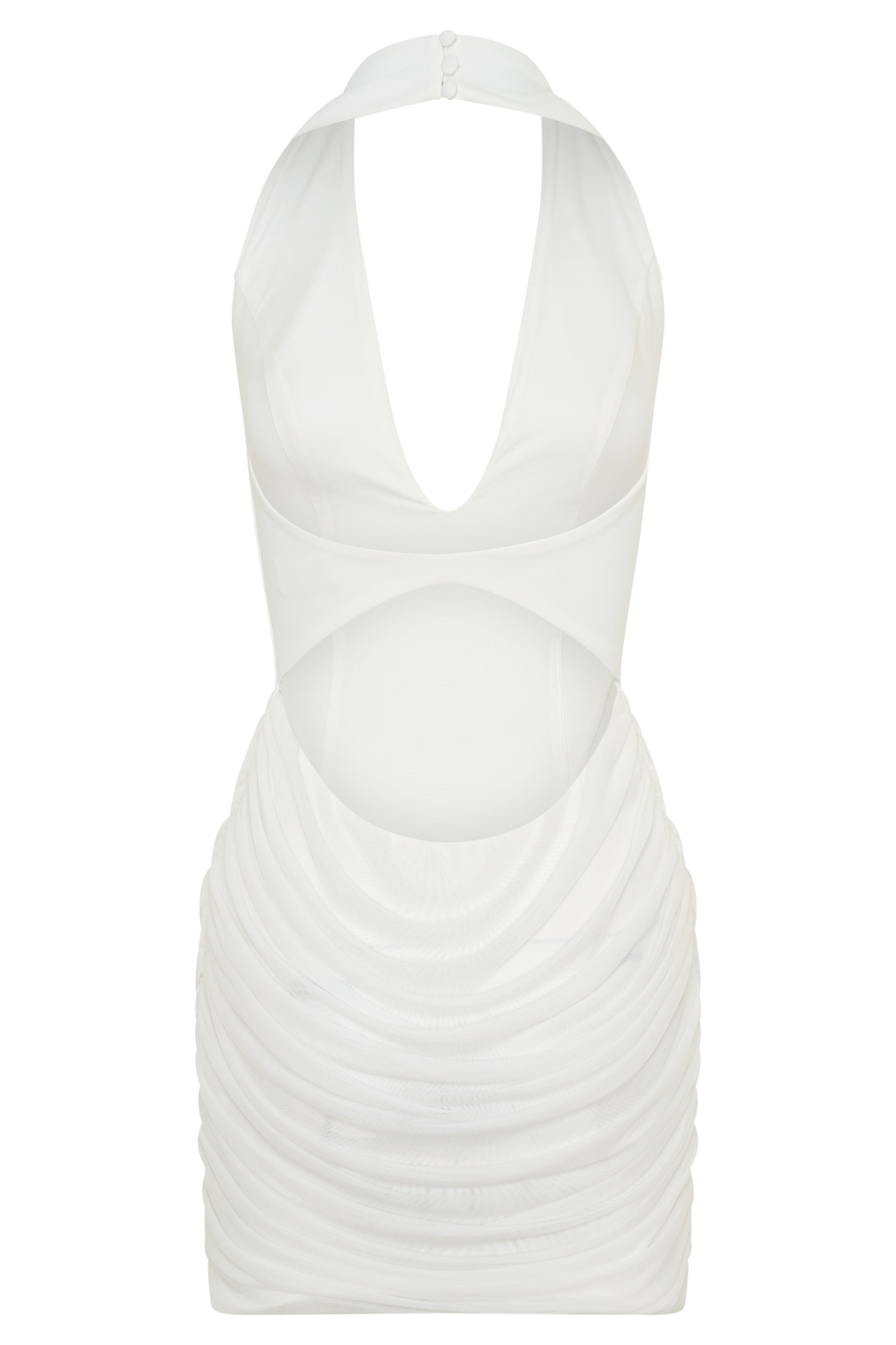 Anari Gathered Scuba Mini Dress - White