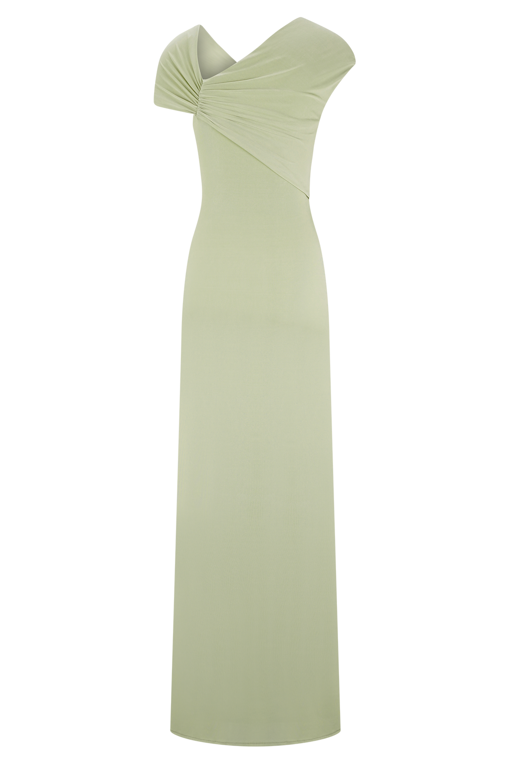 Ashford Asymmetrical Slinky Maxi Dress - Sage