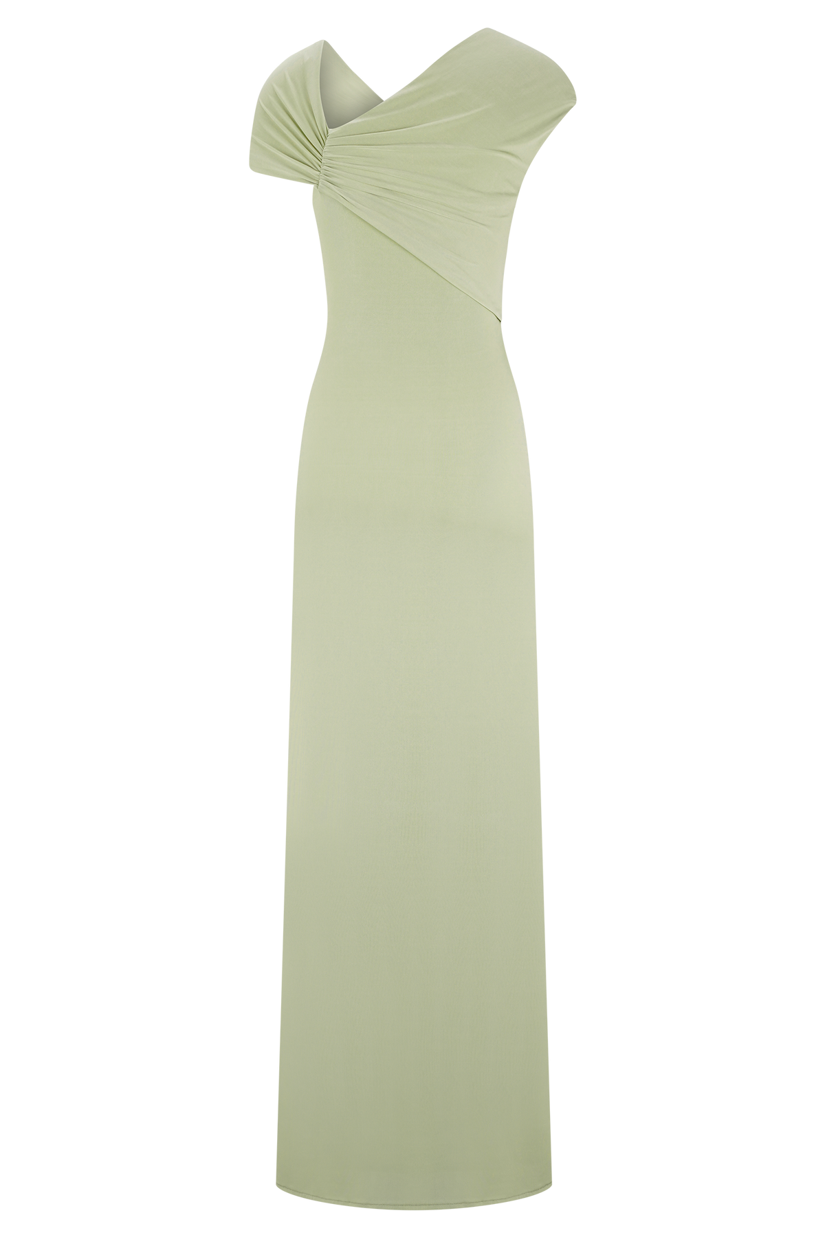 Ashford Asymmetrical Slinky Maxi Dress - Sage