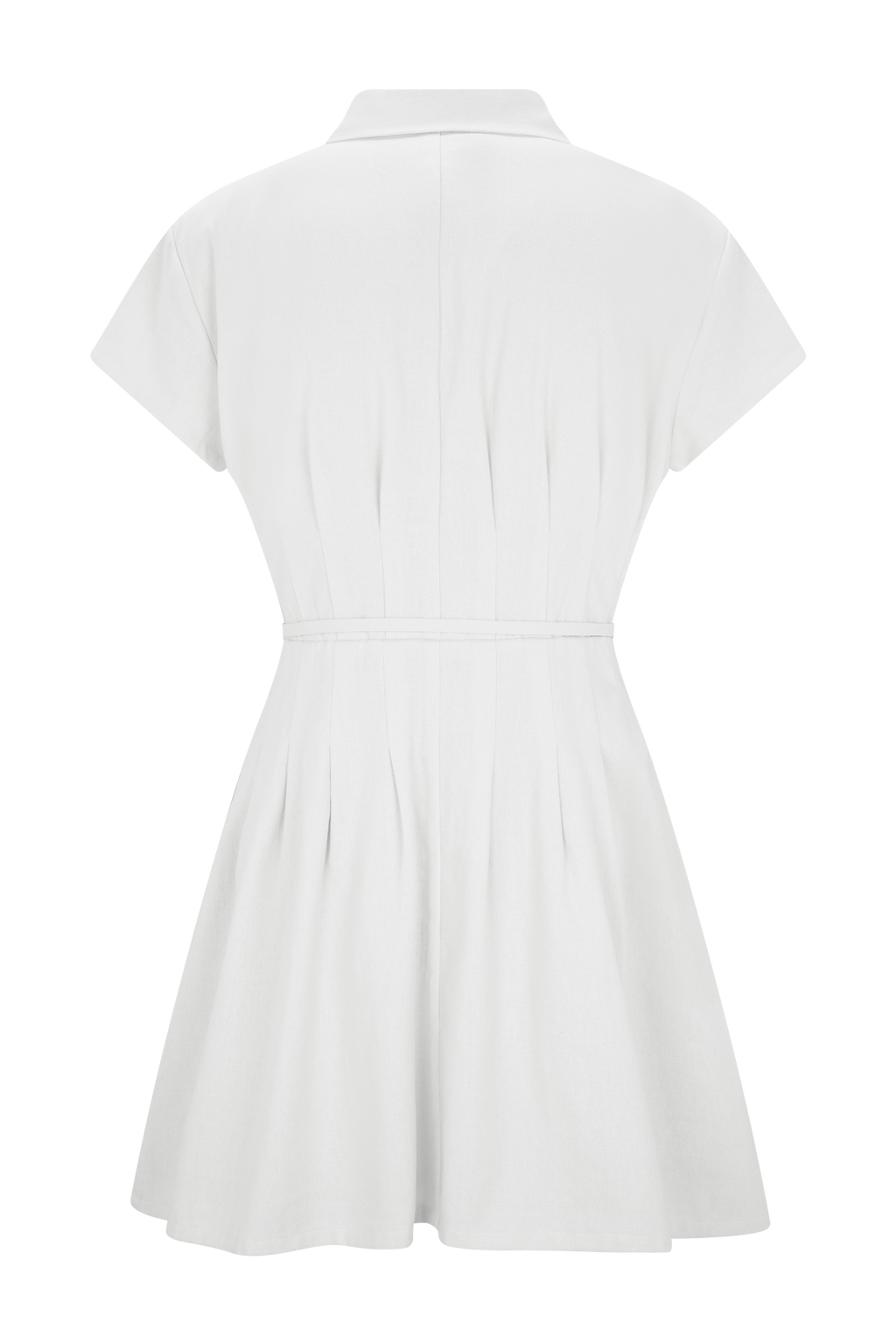 Aysha Buttoned Linen Mini Dress - White