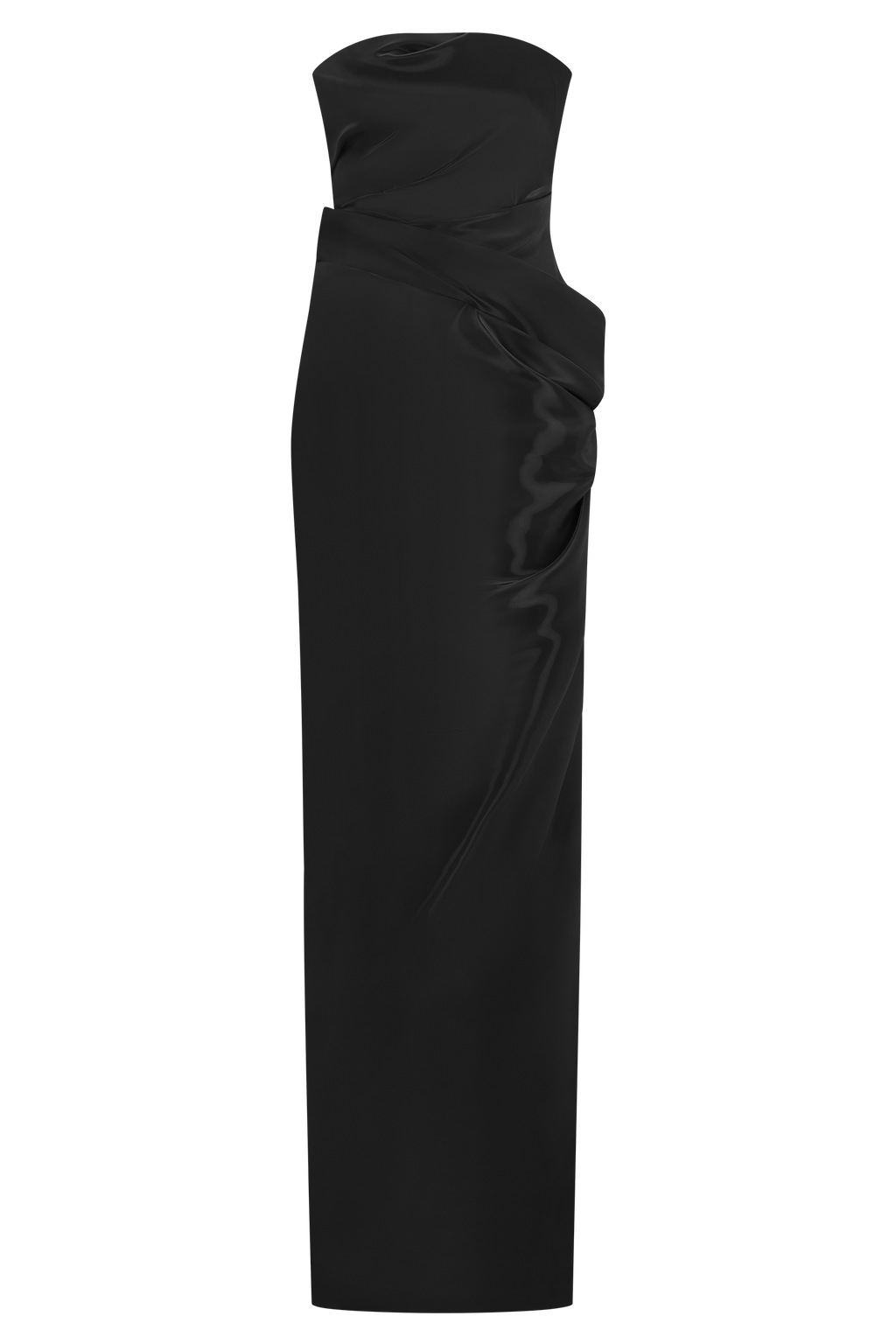 Calliope Strapless Organza Maxi Dress - Black