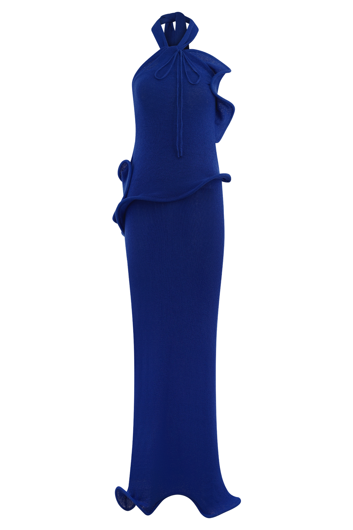 Caprice Halter Knit Maxi Dress - Cobalt