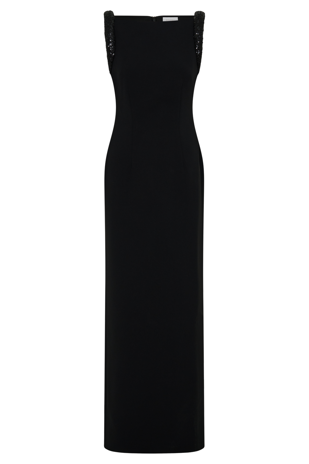 Elsie Crepe Maxi Dress With Beaded Straps - Black