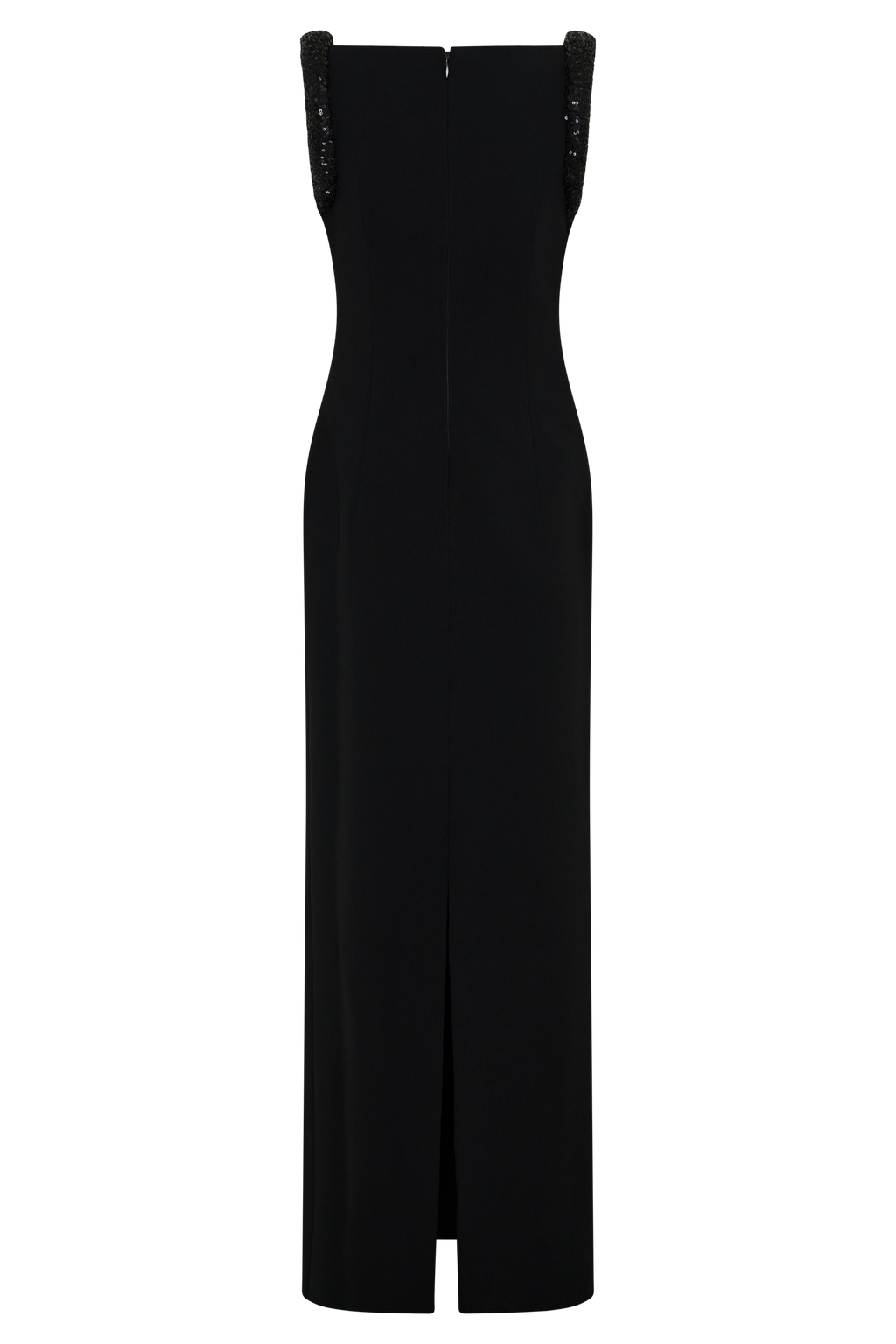 Elsie Crepe Maxi Dress With Beaded Straps - Black