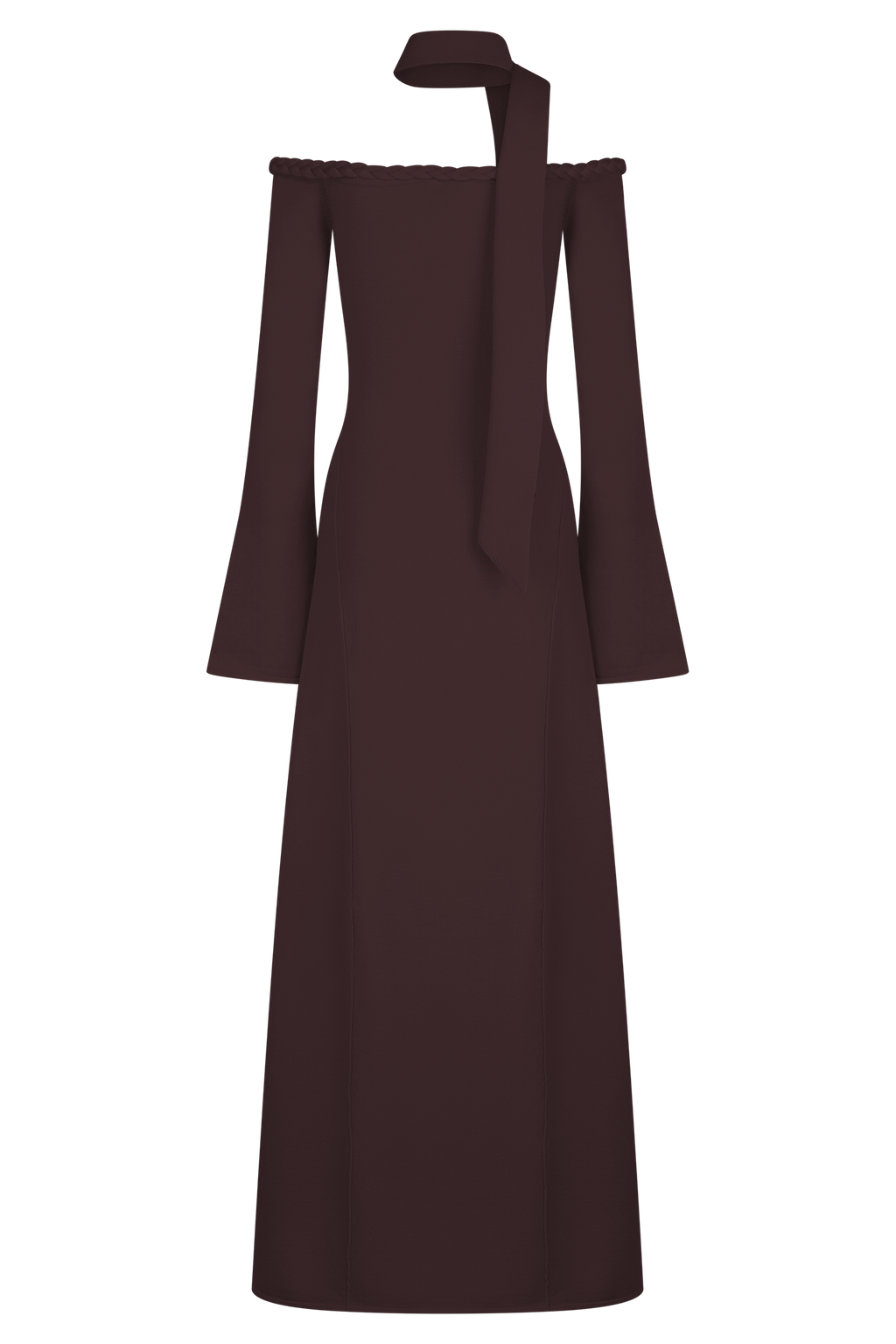 Heidi Strapless Knit Scarf Maxi Dress - Dark Chocolate