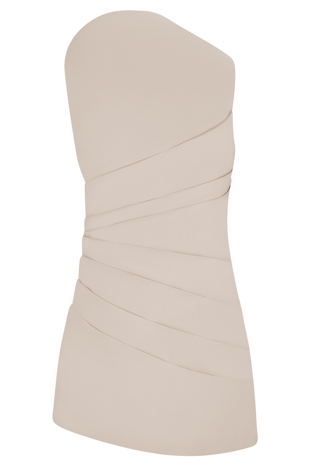 Helena One Shoulder Linen Mini Dress - Natural Beige