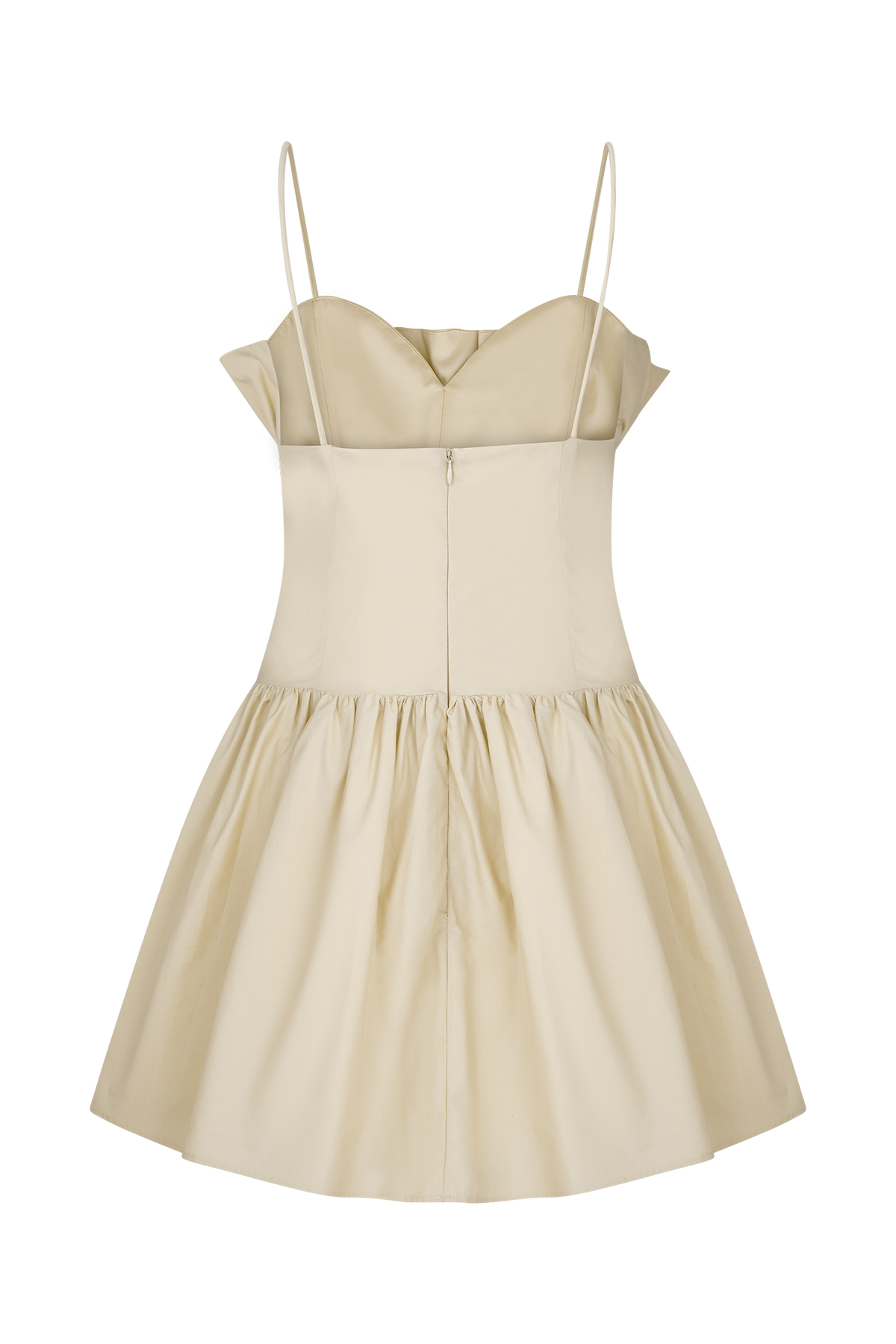 Janis Cotton Frill Mini Dress - Nude