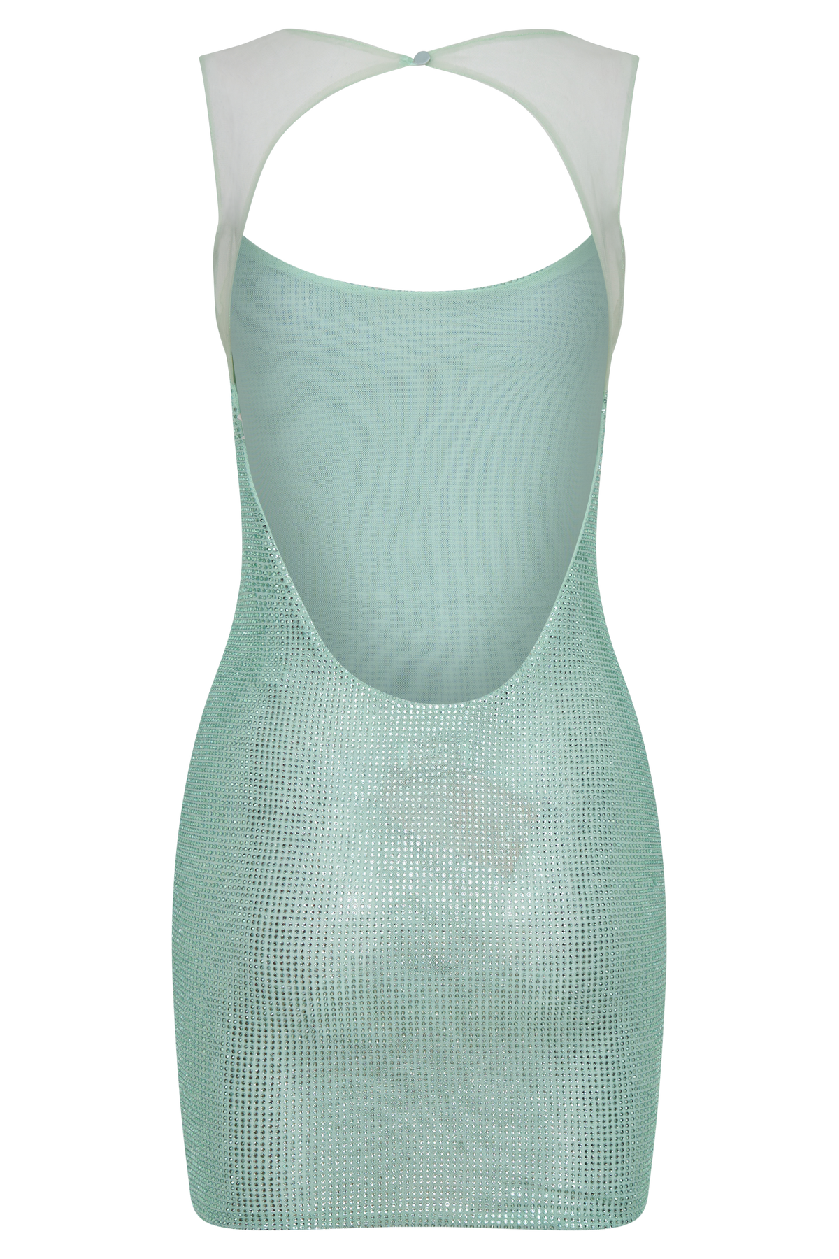 Jasmyn Hot Fix Mini Dress With Mesh Back - Mint