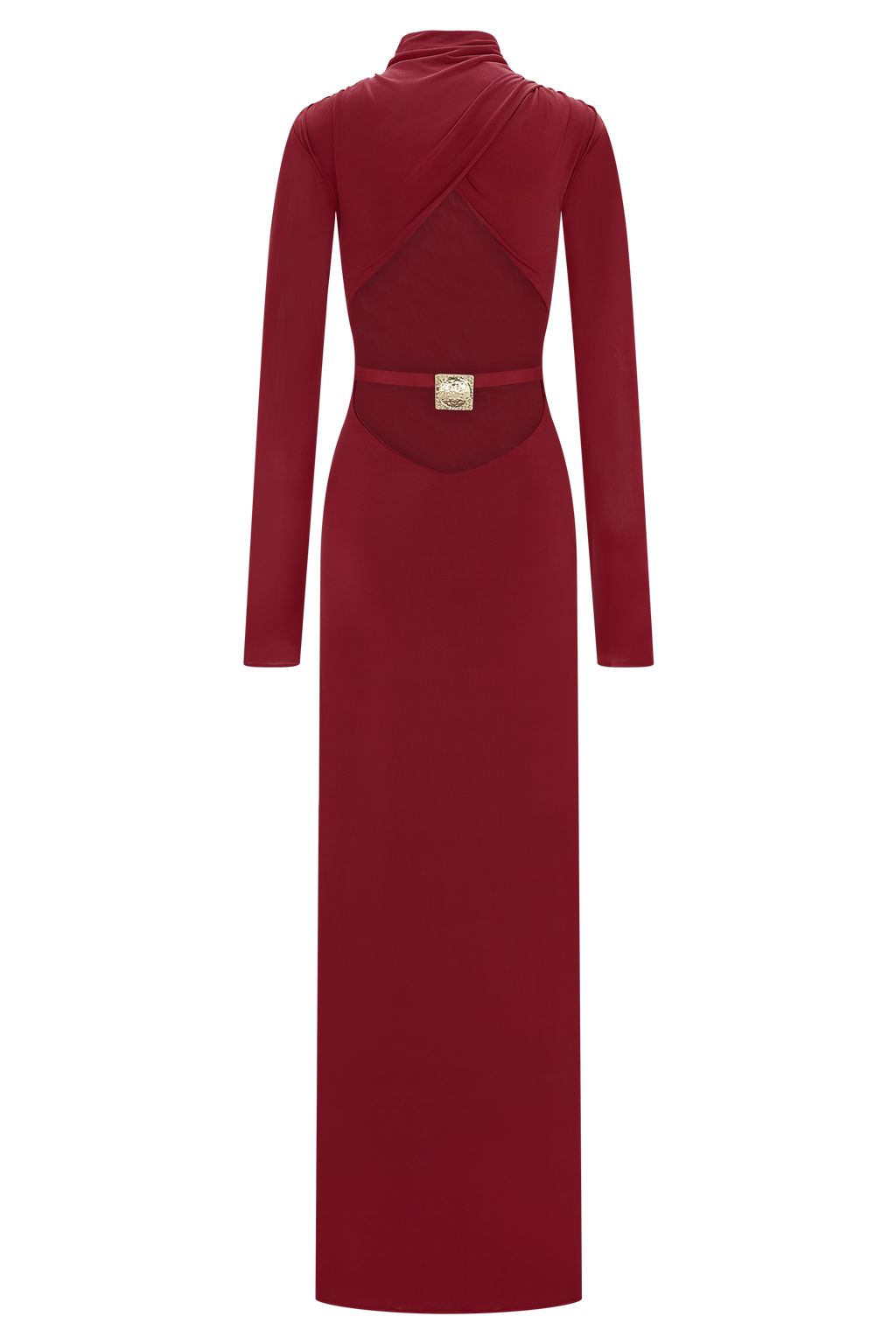 Kiyah Slinky Cut Out Maxi Dress - Red