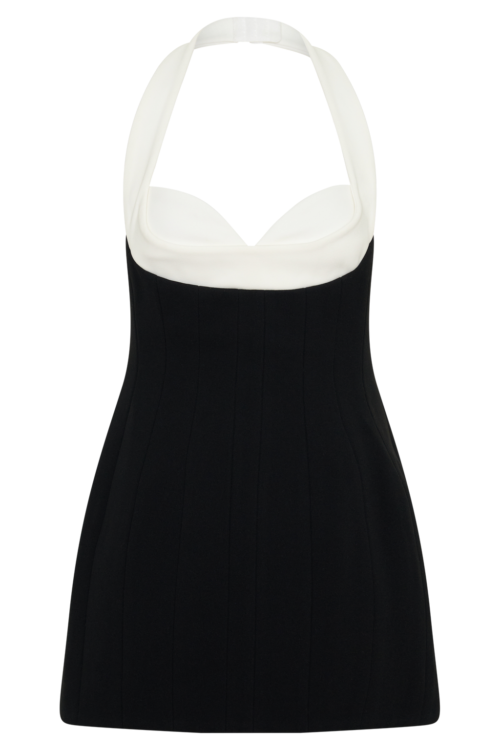 Malika Bust Detail Halter Mini Dress - Black/White