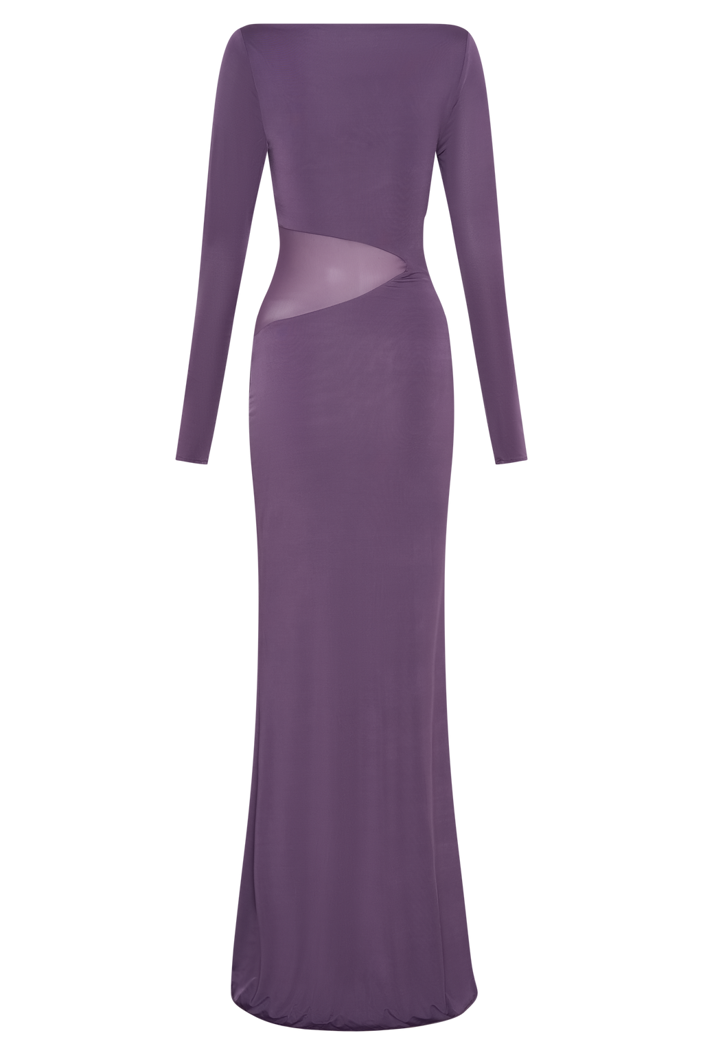 Megan Slinky And Mesh Maxi Dress - Purple