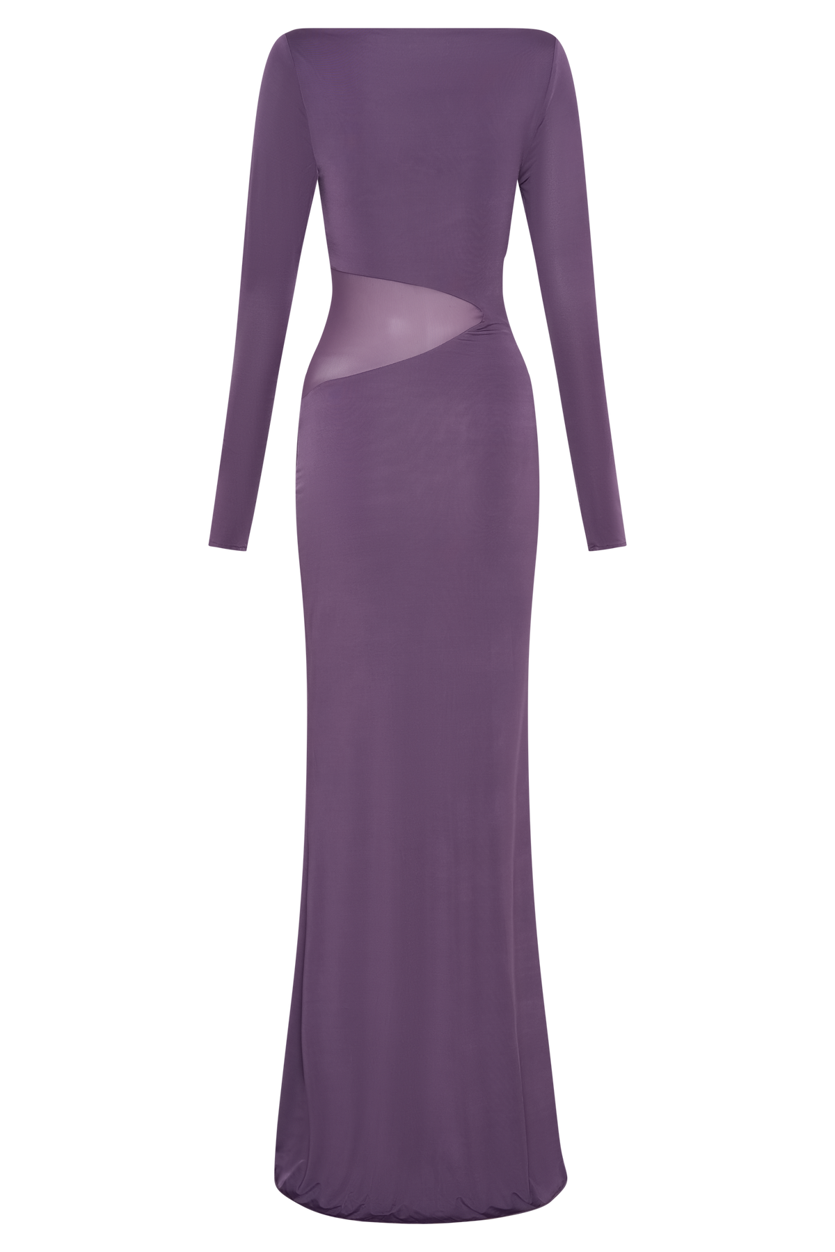 Megan Slinky And Mesh Maxi Dress - Purple