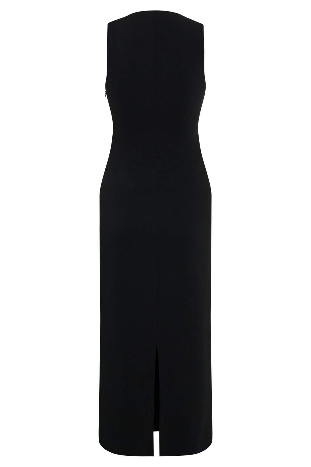Norah Sleeveless Crepe Midi Dress - Black