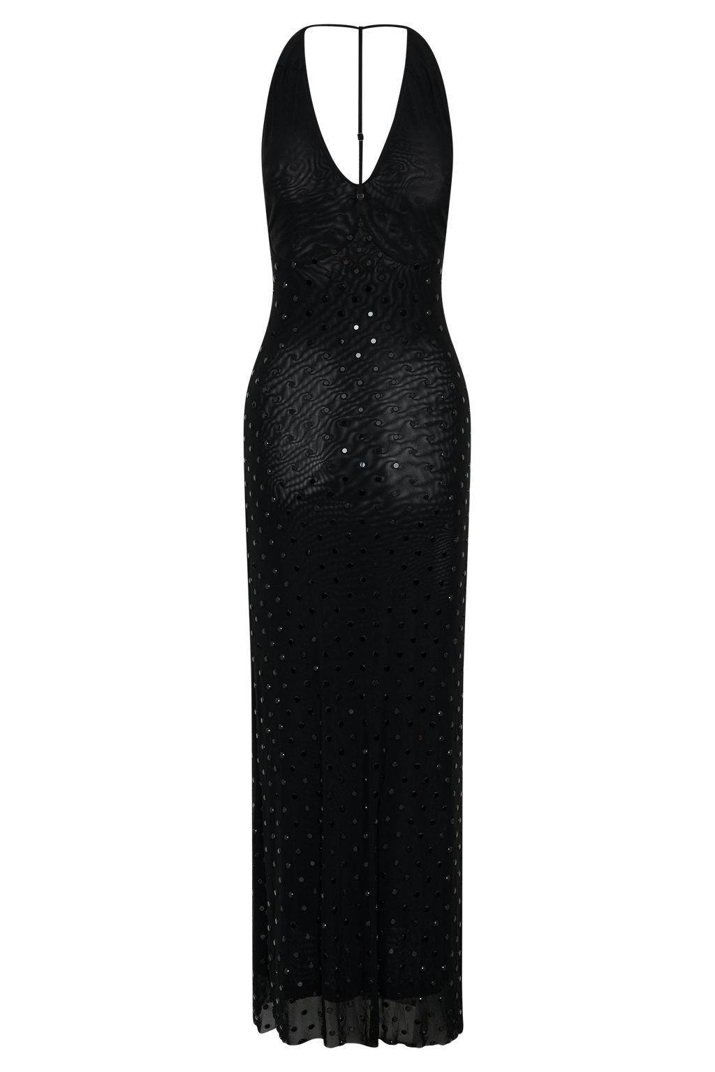 Valentine Diamante Maxi Dress - Black