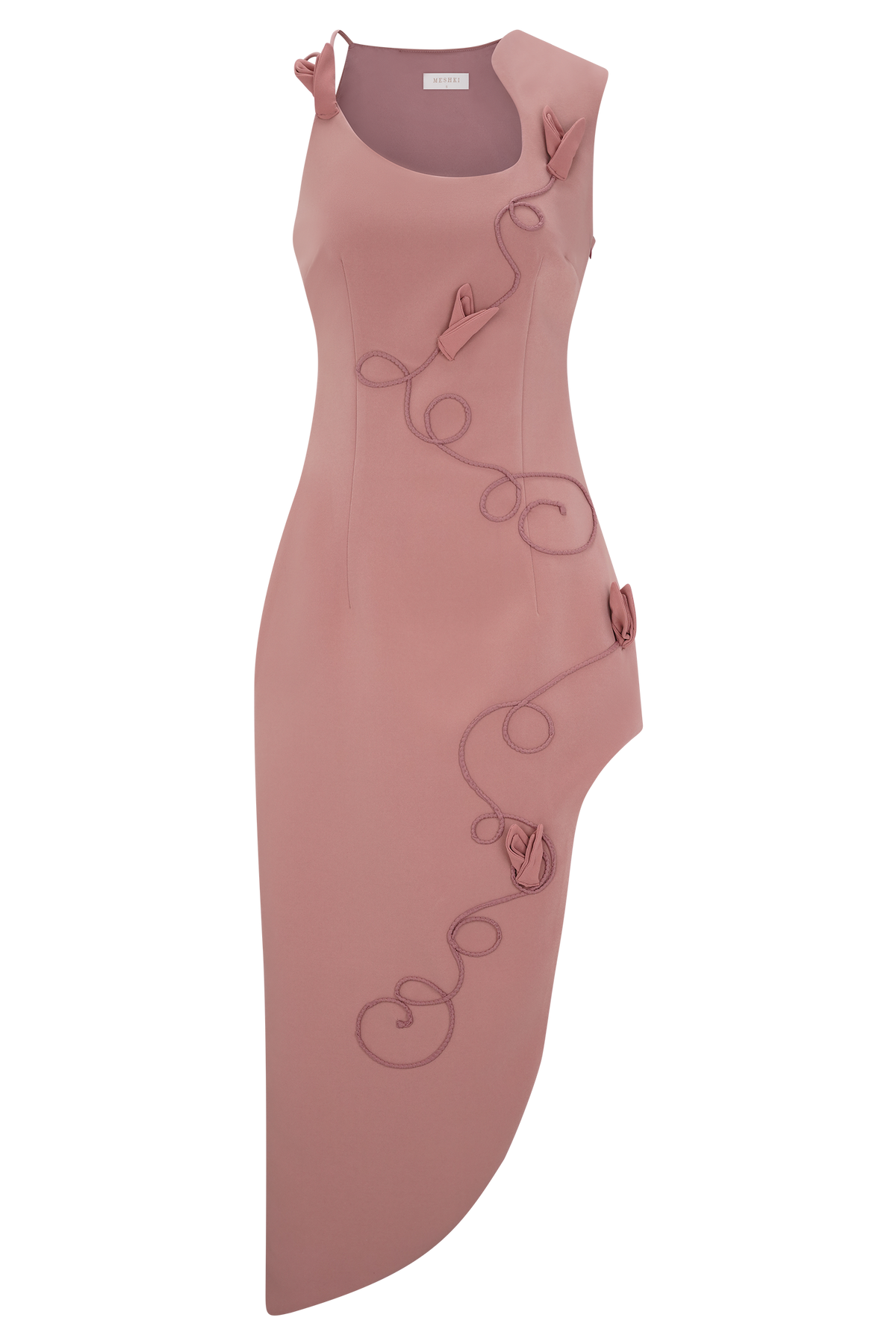 Virginia Suiting Embroidered Midi Dress - Burnt Rose