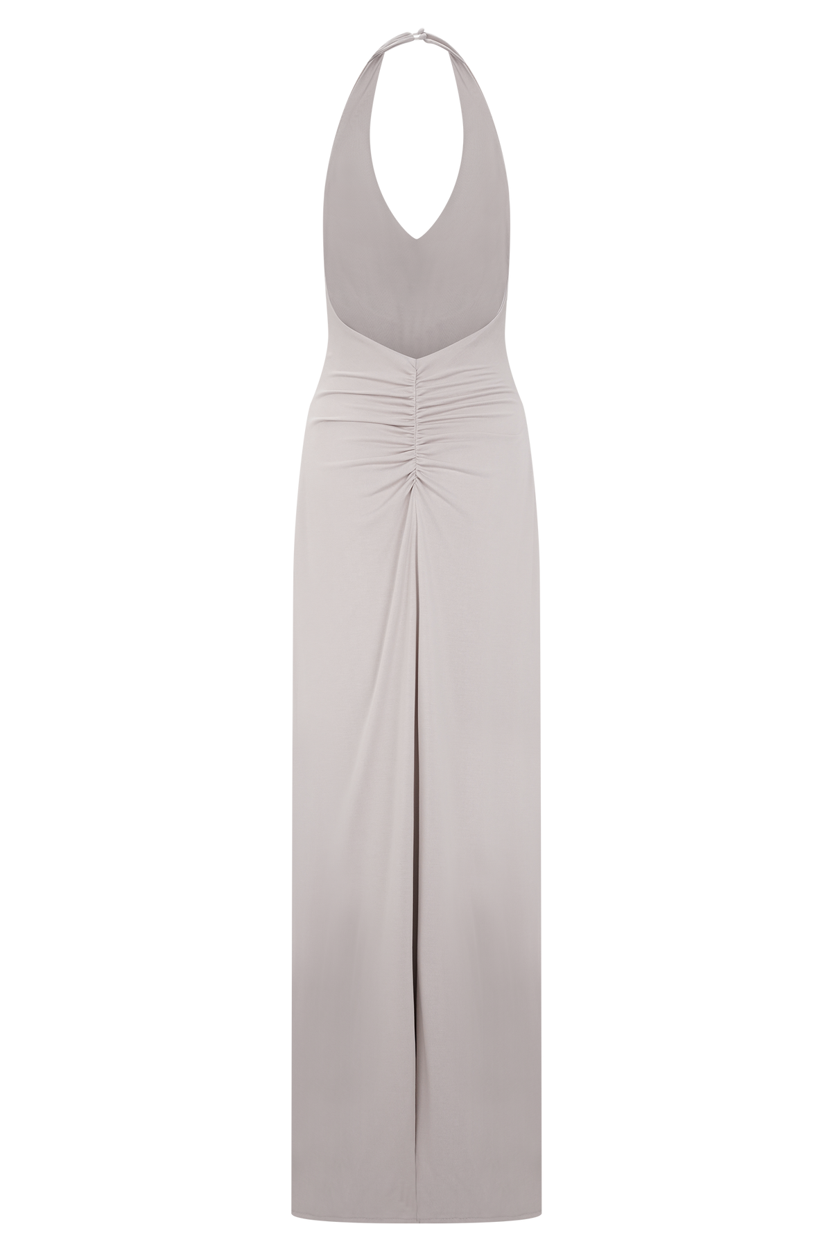Yelena Ruched Halter Maxi Dress - Taupe