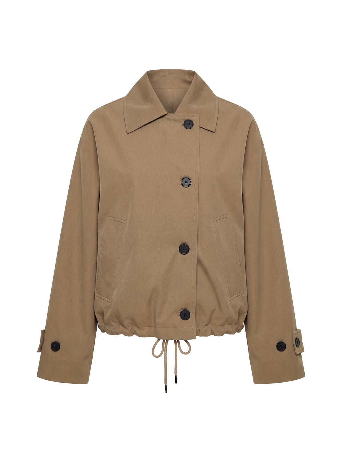 Sandria Cropped Trench Coat Beige