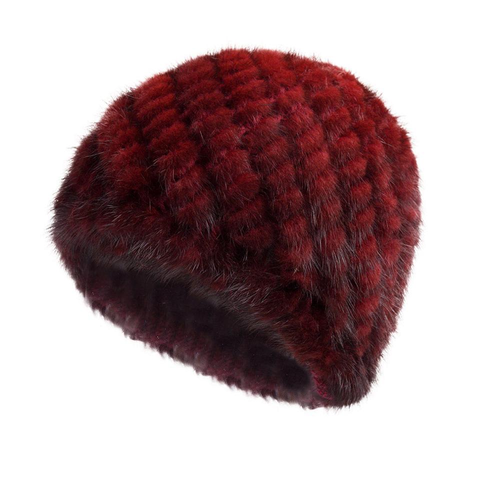 Womens Hats Winter Knitted Real Mink Fur Cap Women Fur Hat Winter Hat Headgear Ears Warmer Headdress Mink Women Hat Womens Hats & Caps Fur Story FS13603