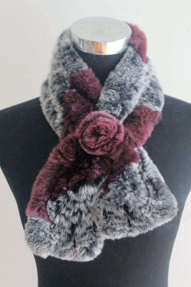 Real REX Rabbit Fur Scarf Wrap Cape Shawl Neck Warmer In Fashion Fur Story FS13504
